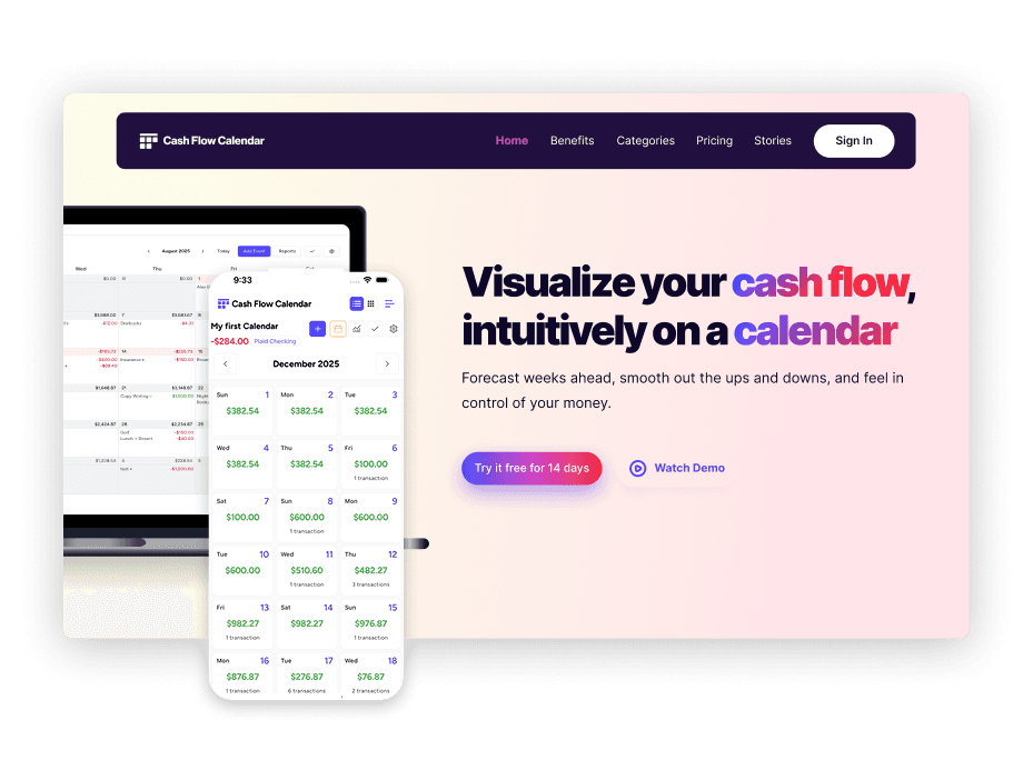 Cash Flow Calendar preview